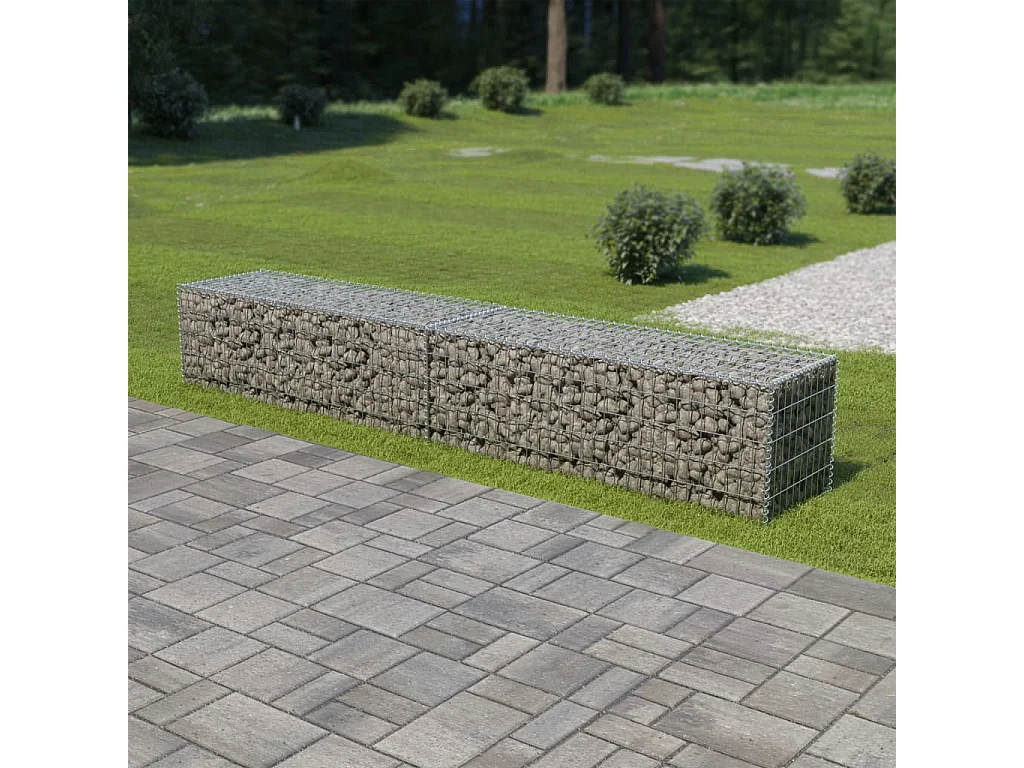 Mur en gabion avec couvercles Acier galvanisé 300 x 50x50