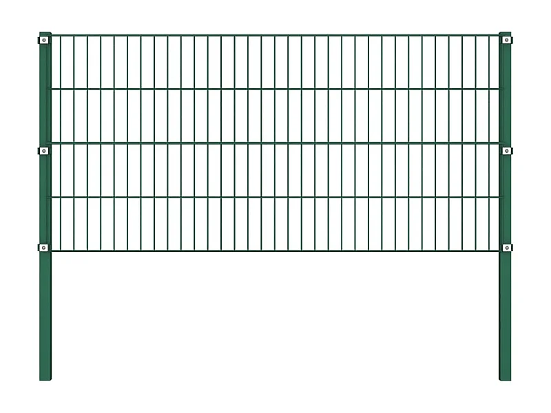 Panneau de clôture avec poteaux Fer 1,7 x 0,8 m Vert