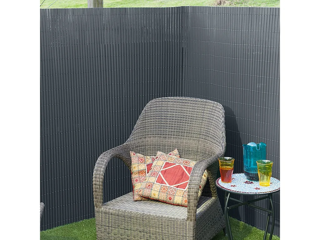 Nature Écran de jardin à double face PVC 1x3 m Anthracite