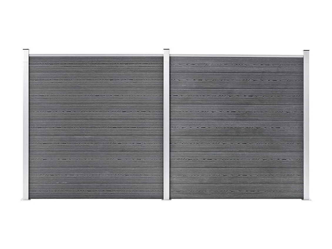 Clôture de jardin WPC 353x186 Gris