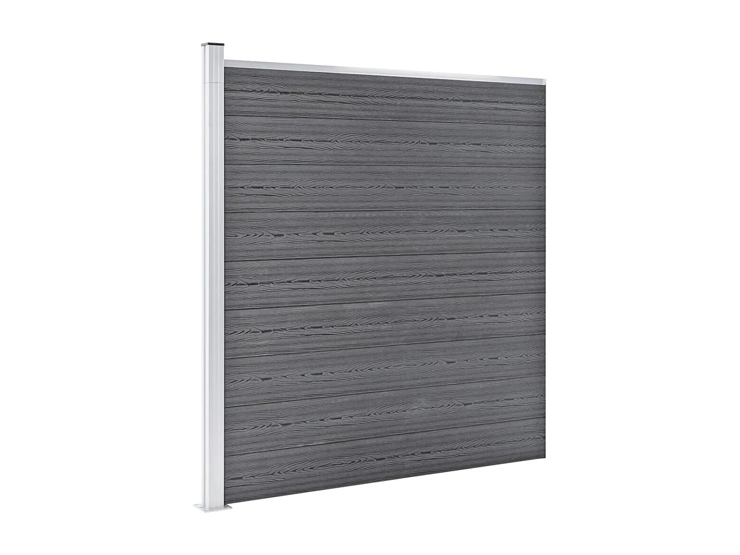 Ensemble de clôture WPC 9 Carré + 1 Incliné 1657x186 Gris