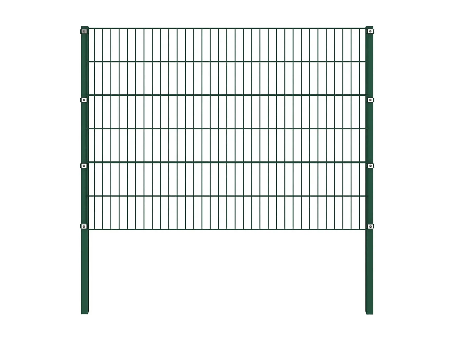 Panneau de clôture avec poteaux Fer 10,2 x 1,2 m Vert