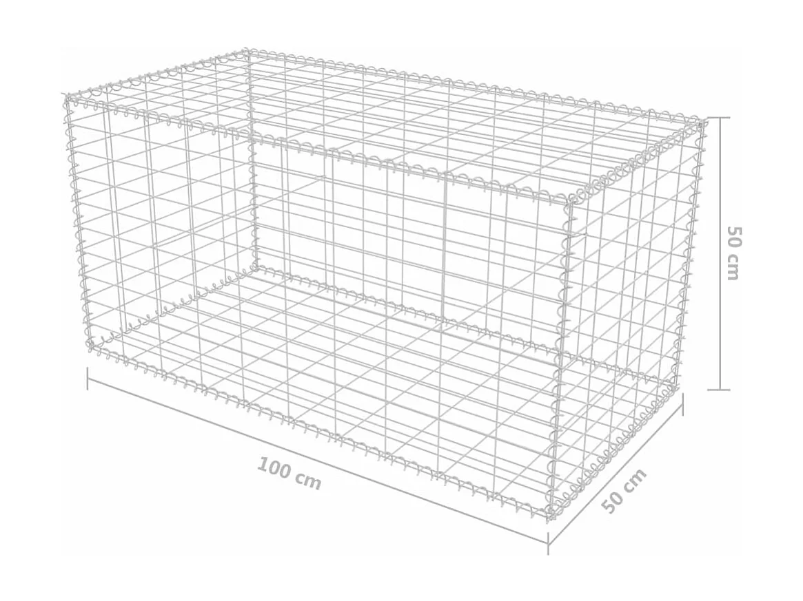 Panier de gabion Acier galvanisé 100x50x50