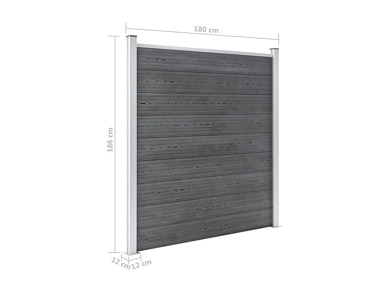 Schutting 1218x186 cm HKC grijs