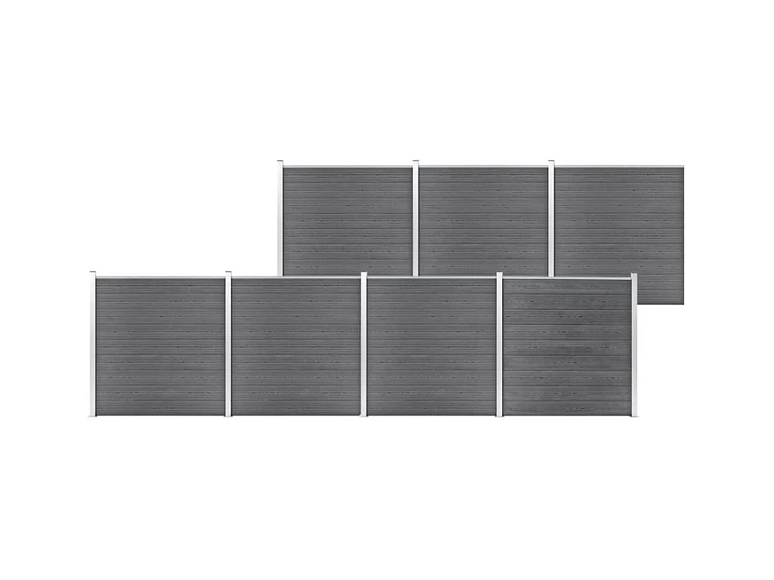 Clôture de jardin WPC 1218x186 Gris