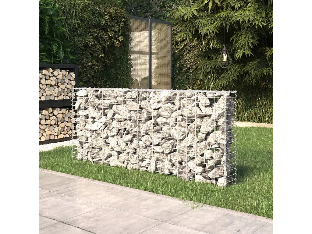 Mur à gabion avec couvercles Acier galvanisé 200 x 20x85