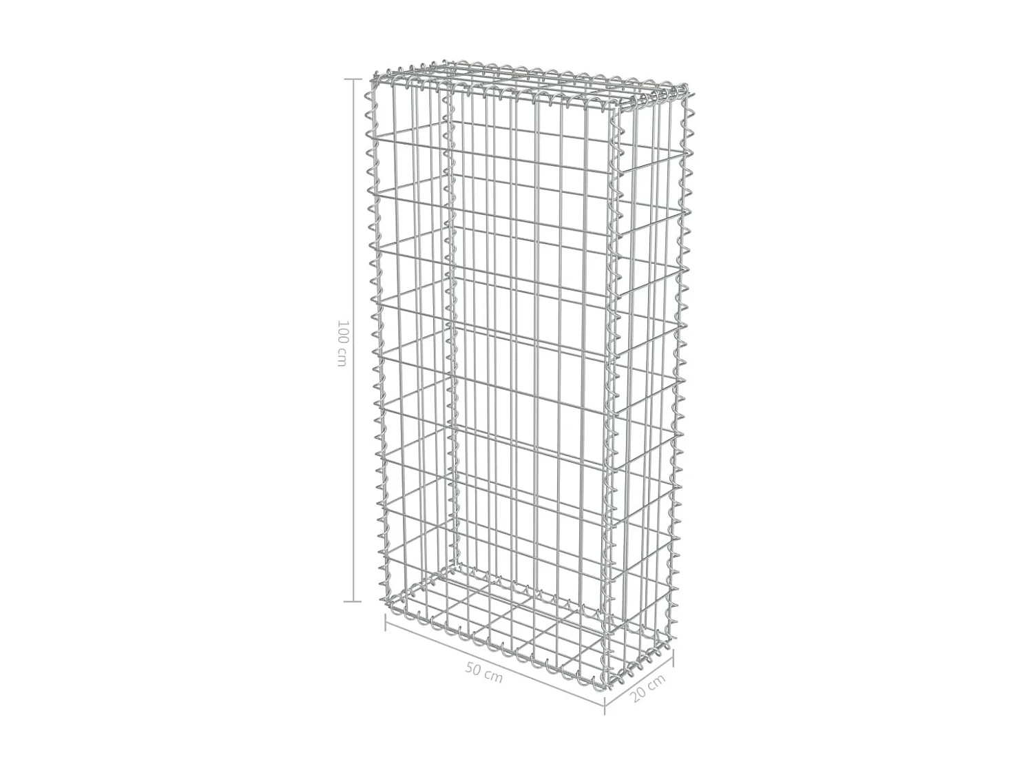 Mur en gabion avec couvercles Acier galvanisé 50 x 20x100