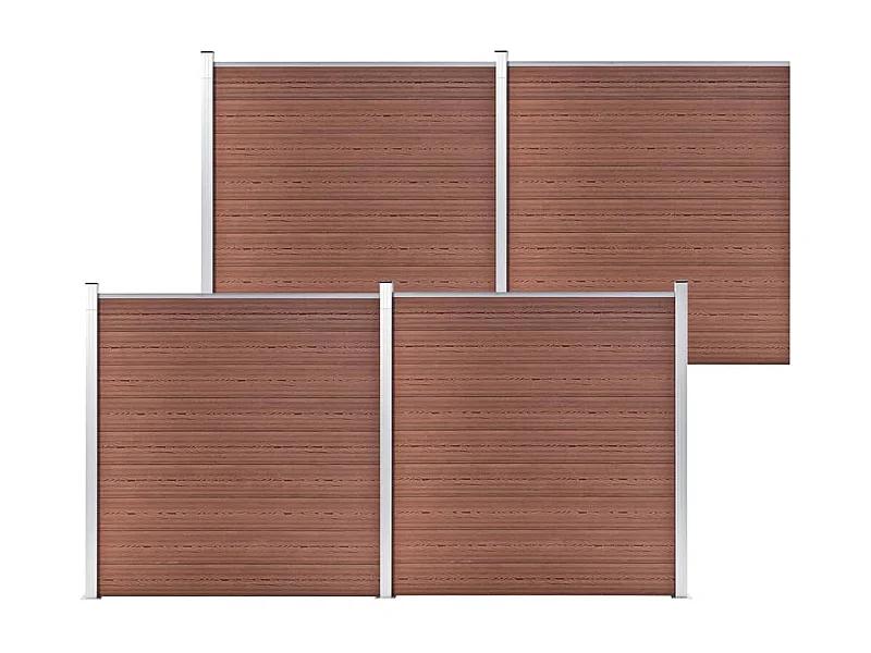 Clôture de jardin WPC 699x186 Marron