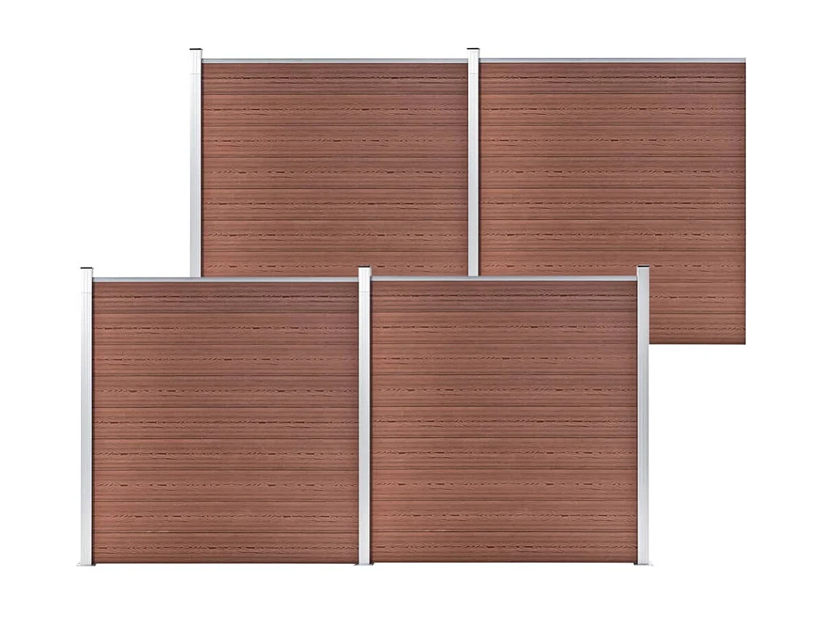 Clôture de jardin WPC 699x186 Marron