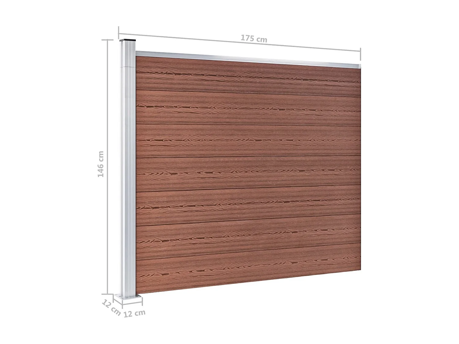 Panneau de clôture WPC 175x146 Marron
