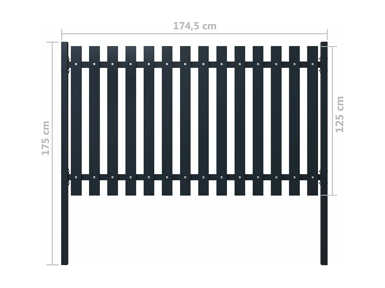Panneau clôture Anthracite 174,5x125 Acier enduit de poudre