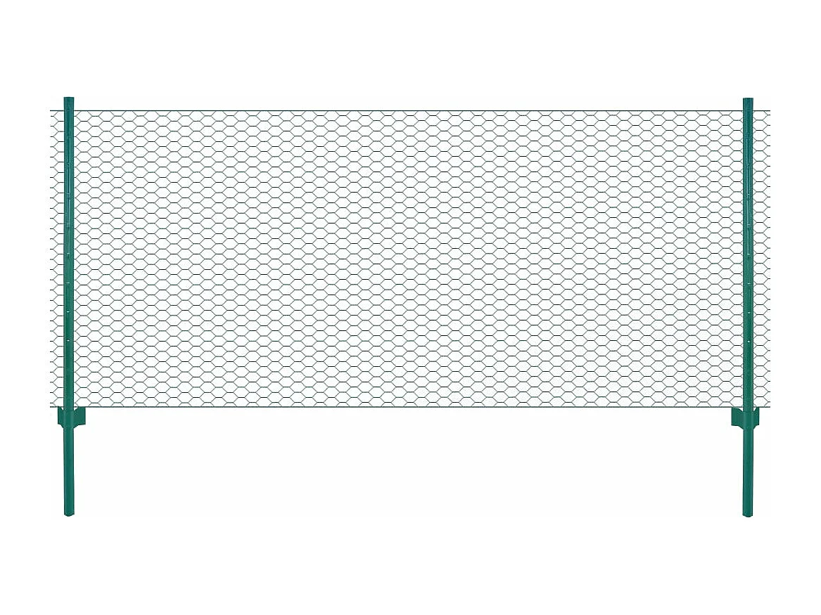 Clôture en grillage métallique avec poteaux Acier 25x0,75m Vert 3