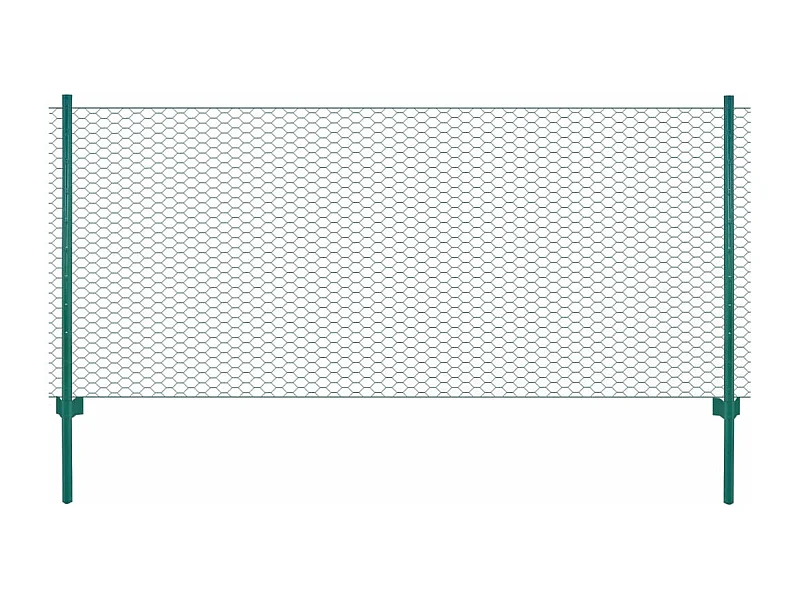 Clôture en grillage métallique avec poteaux Acier 25x0,75m Vert 3
