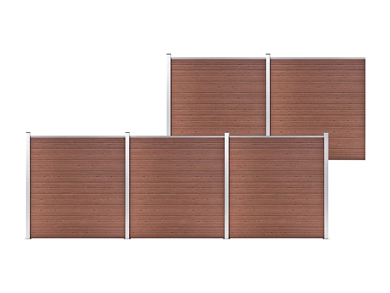 Clôture de jardin WPC 872x186 Marron