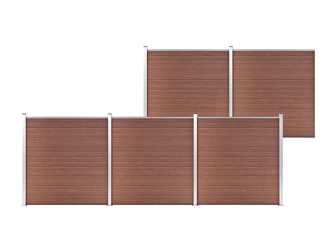 Clôture de jardin WPC 872x186 Marron