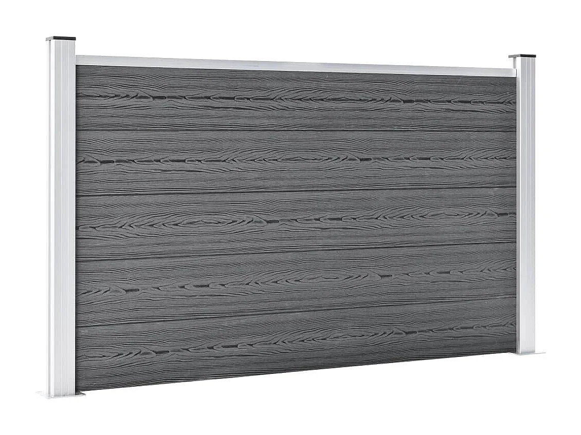 Valla de jardín de WPC gris 526x106 cm