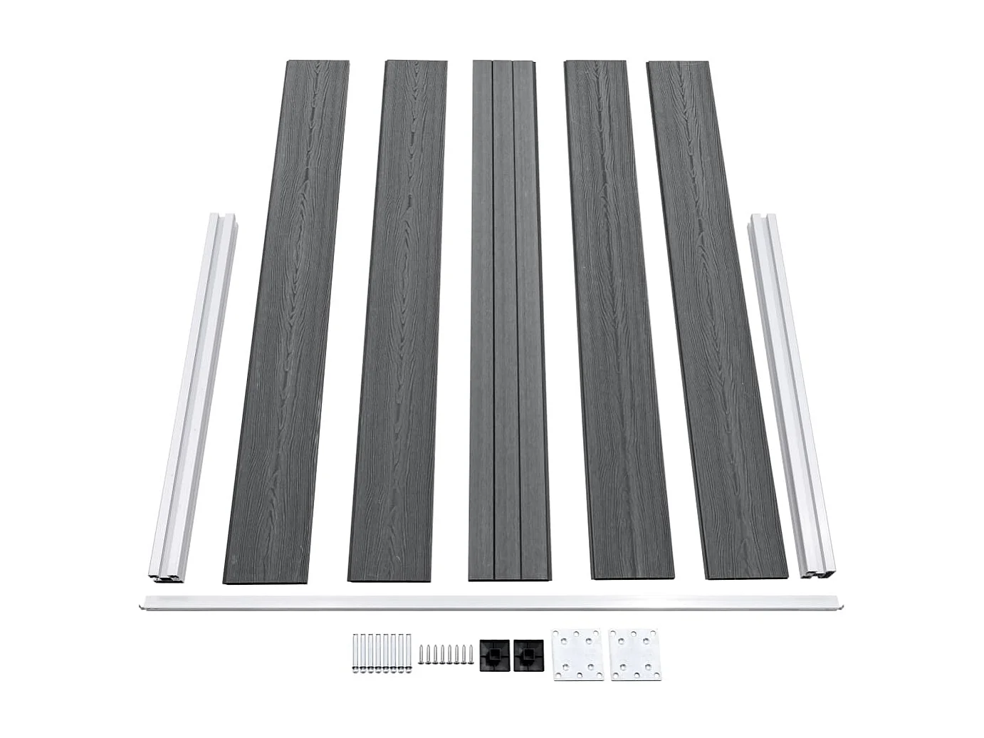 Valla de jardín de WPC gris 526x106 cm