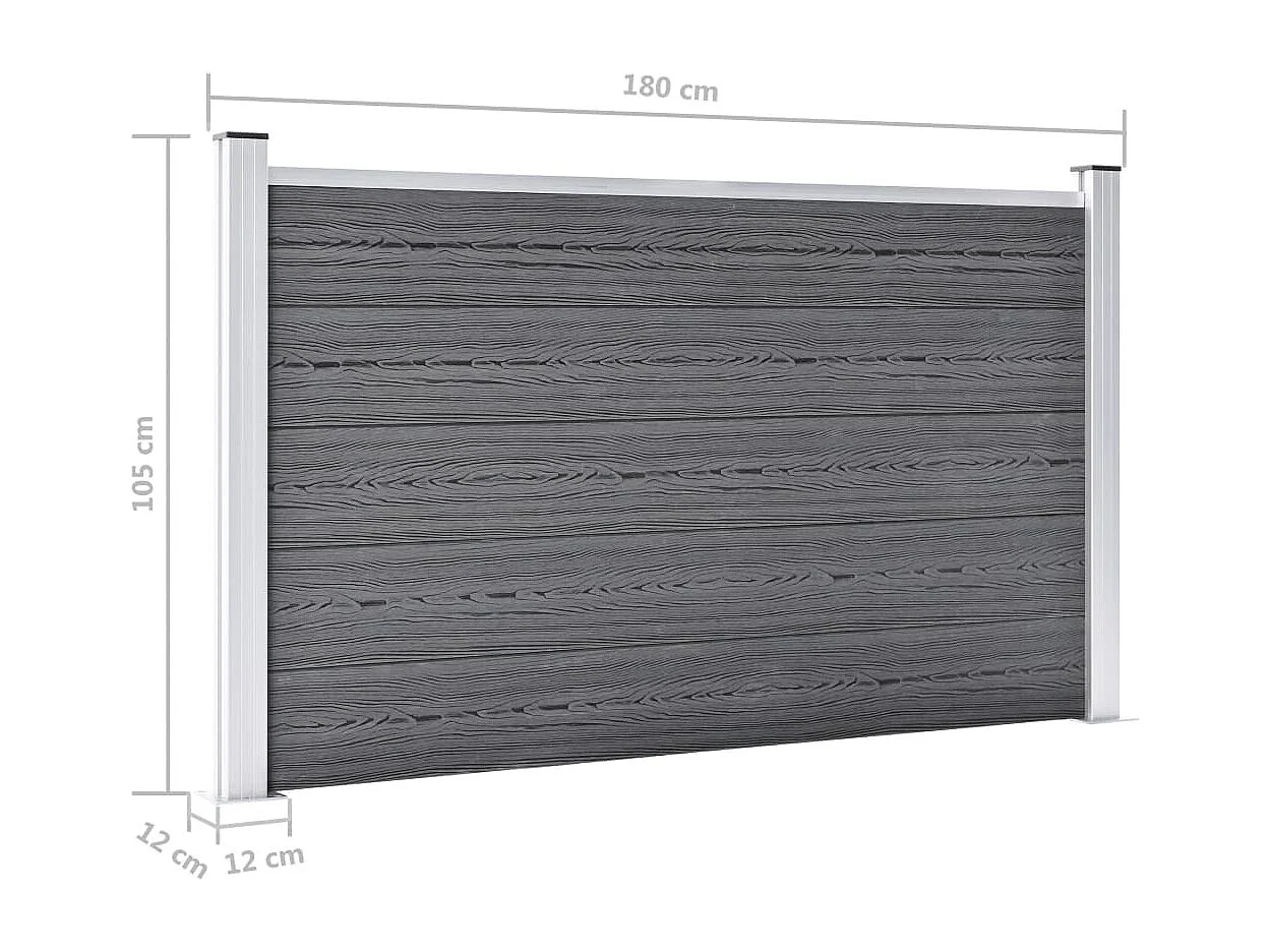 Valla de jardín de WPC gris 526x106 cm
