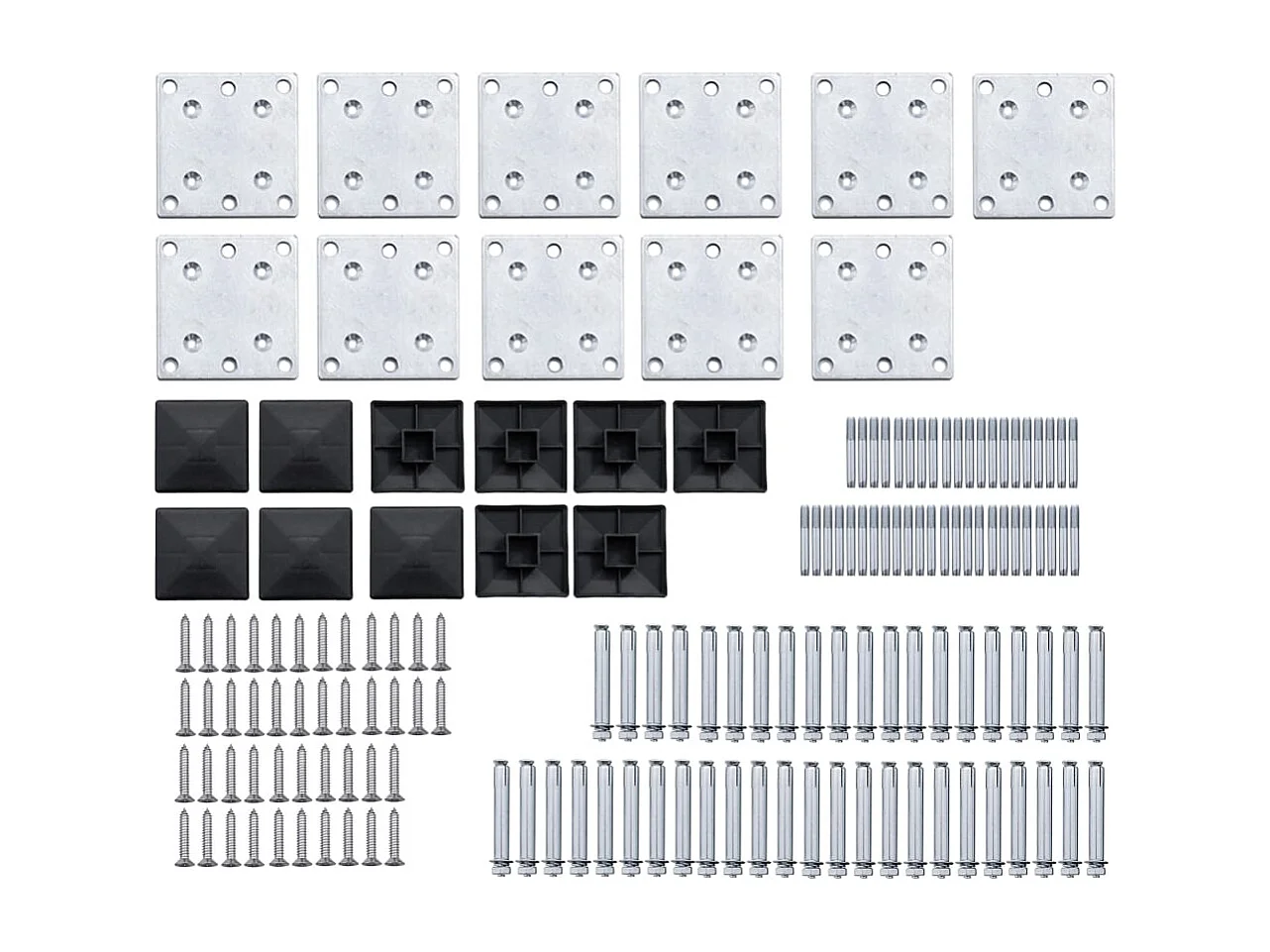 Ensemble de panneau de clôture WPC 1657x(105-186) cm Noir