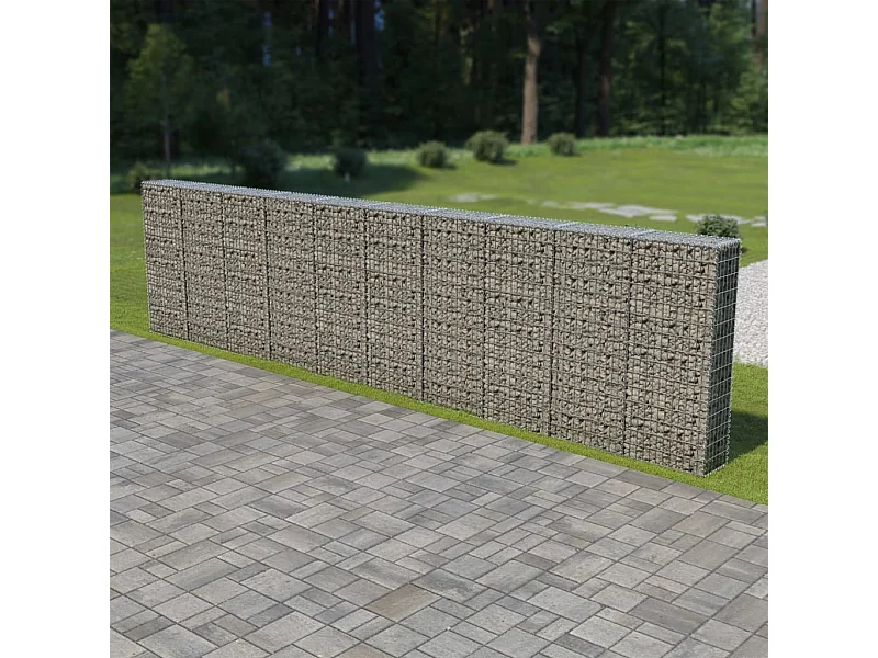 Mur à gabion avec couvercles Acier galvanisé 600 x 30x150