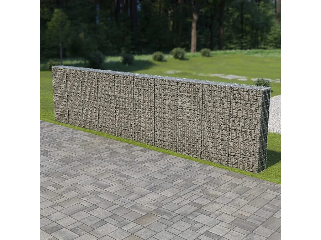 Mur à gabion avec couvercles Acier galvanisé 600 x 30x150