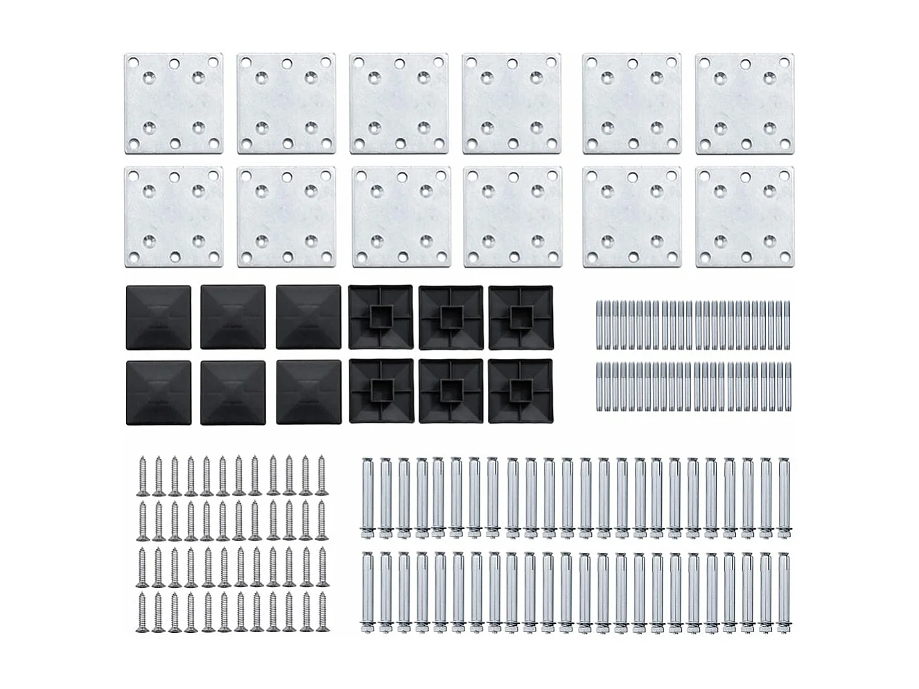 Ensemble de panneau de clôture WPC 1830x(105-186) cm Noir