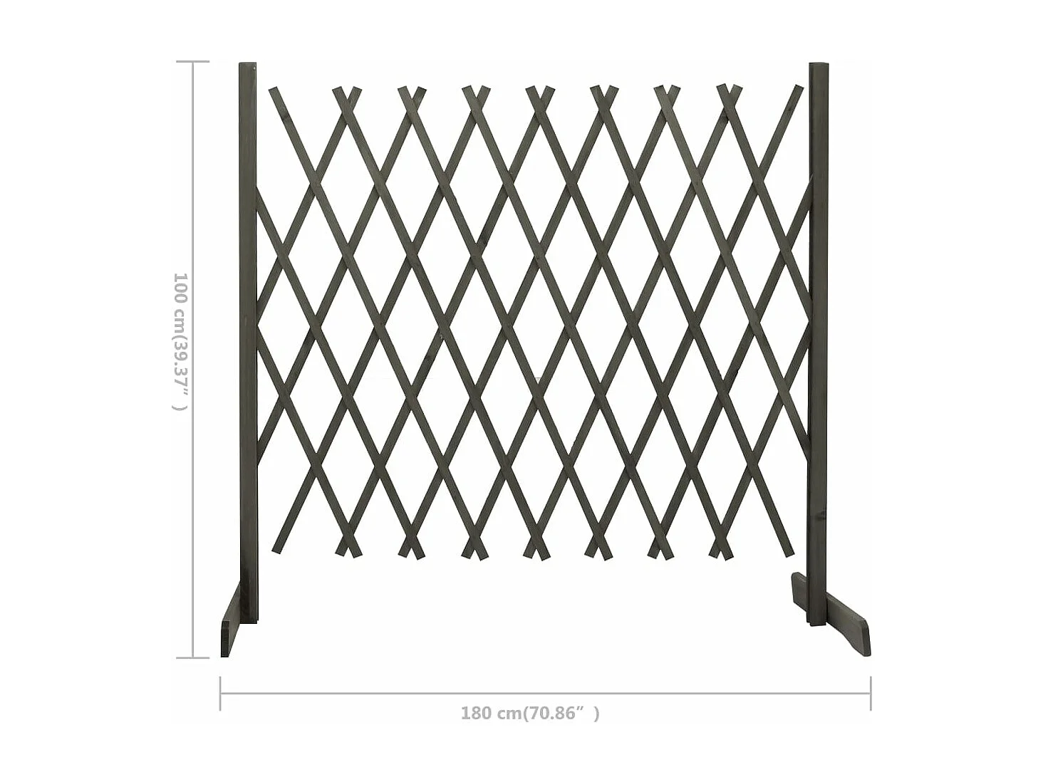 Clôture en treillis de jardin Gris 180x100 Bois de sapin