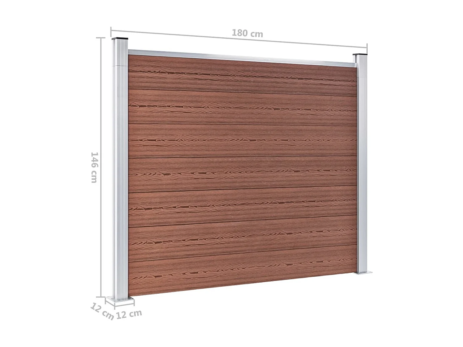 Panneau de clôture WPC 180x146 Marron