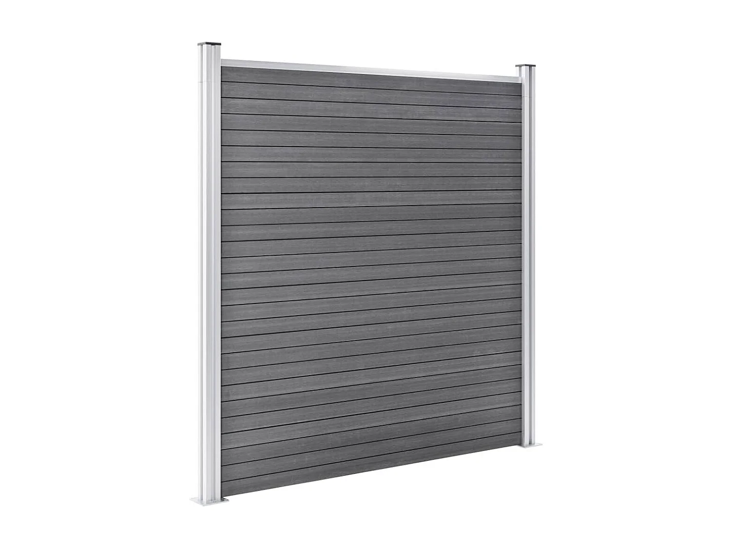 Ensemble de clôture WPC 1 Carré + 1 Incliné 273x186 Gris