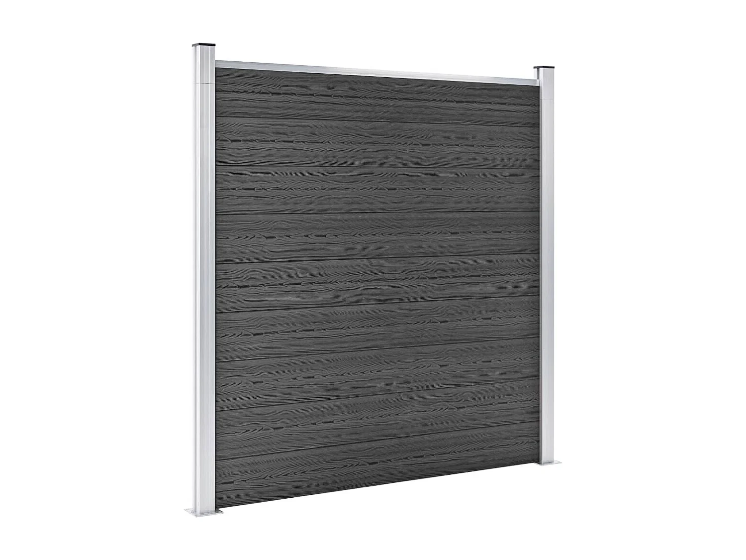 Ensemble de panneau de clôture WPC 1484x(105-186) cm Noir