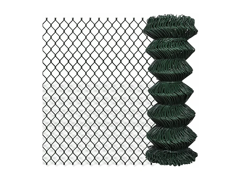 Clôture à mailles losangées Acier 1x15 m Vert