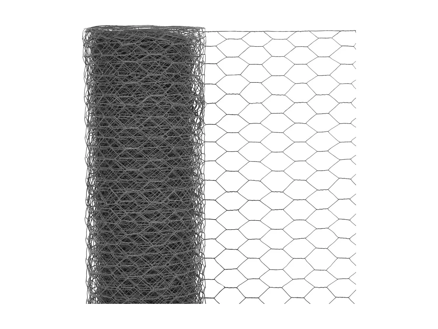 Grillage Acier et revêtement en PVC 25 x 1 m Gris 3