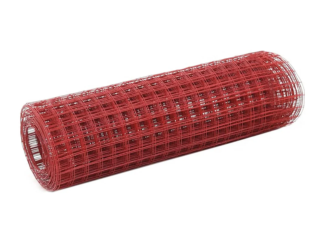 Grillage Acier avec revêtement en PVC 10x0,5 m Rouge