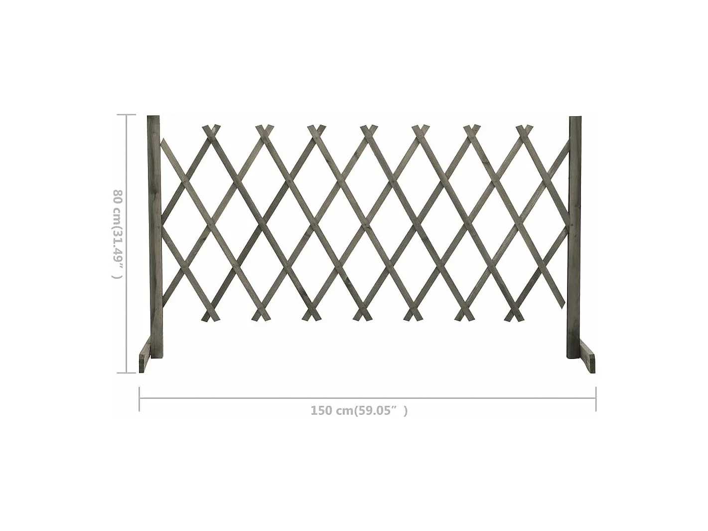 Clôture en treillis de jardin Gris 150x80 Bois de sapin