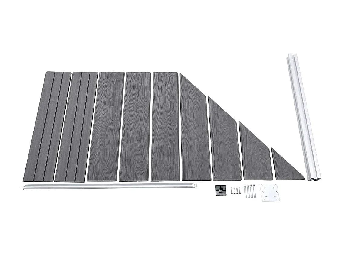 Panneau de clôture WPC 95x(105-180) cm Gris