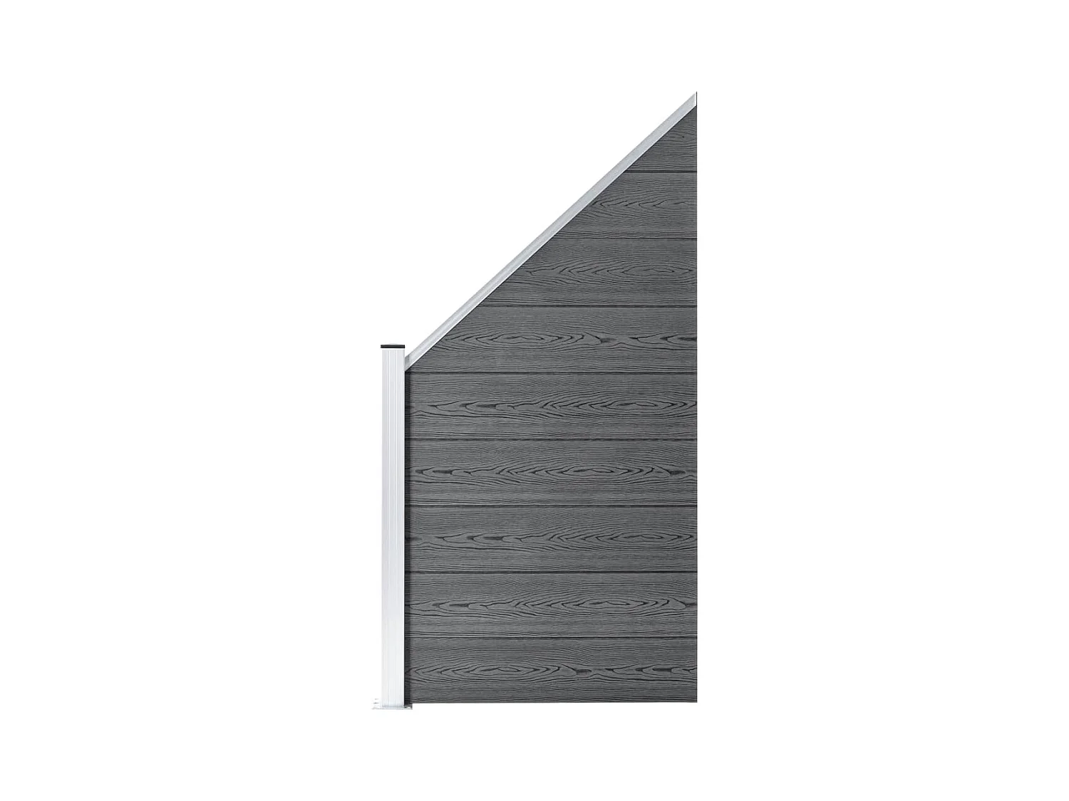 Panneau de clôture WPC 95x(105-180) cm Gris