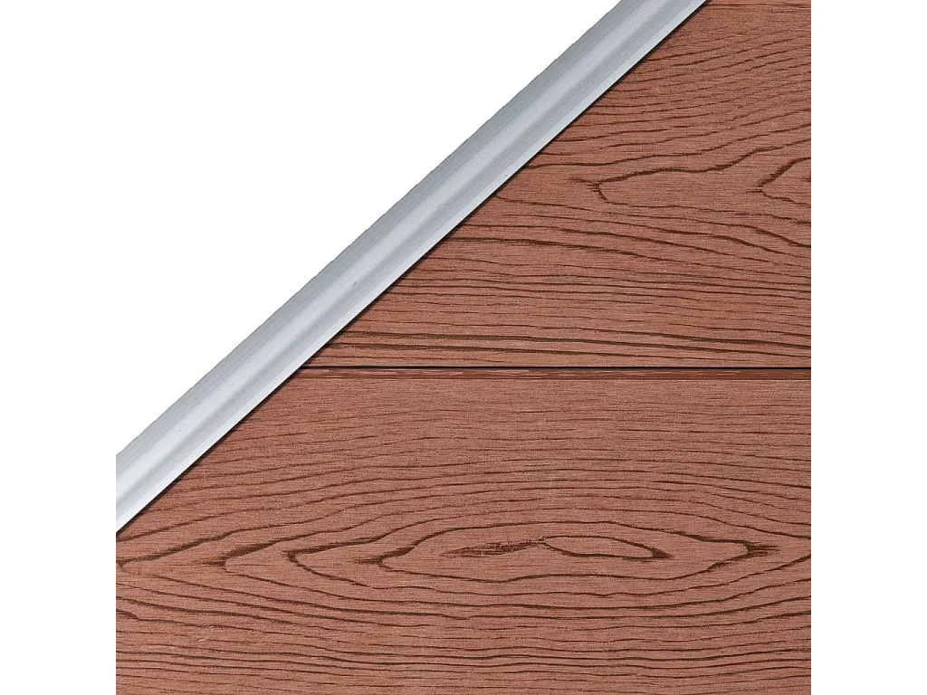 Ensemble de clôture WPC 1 Carré + 1 Incliné 273x186 Marron