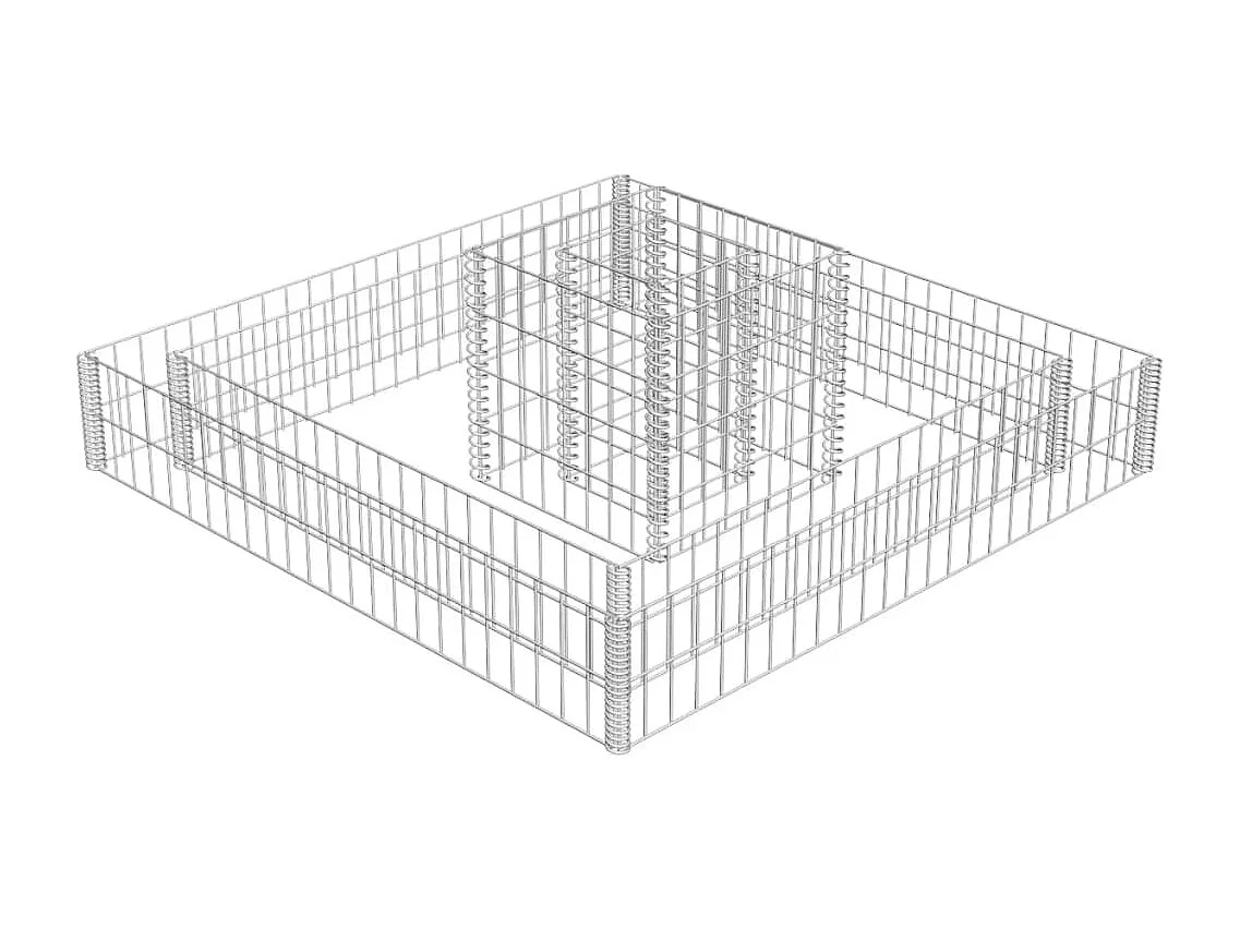 Jardinière en gabion Acier galvanisé 120x120x20