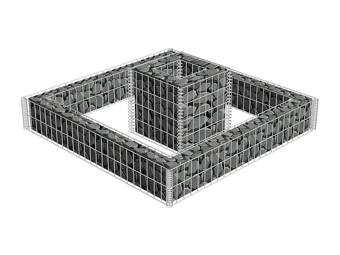 Jardinière en gabion Acier galvanisé 120x120x20