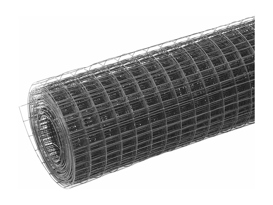 Grillage Acier avec revêtement en PVC 25x0,5 m Gris