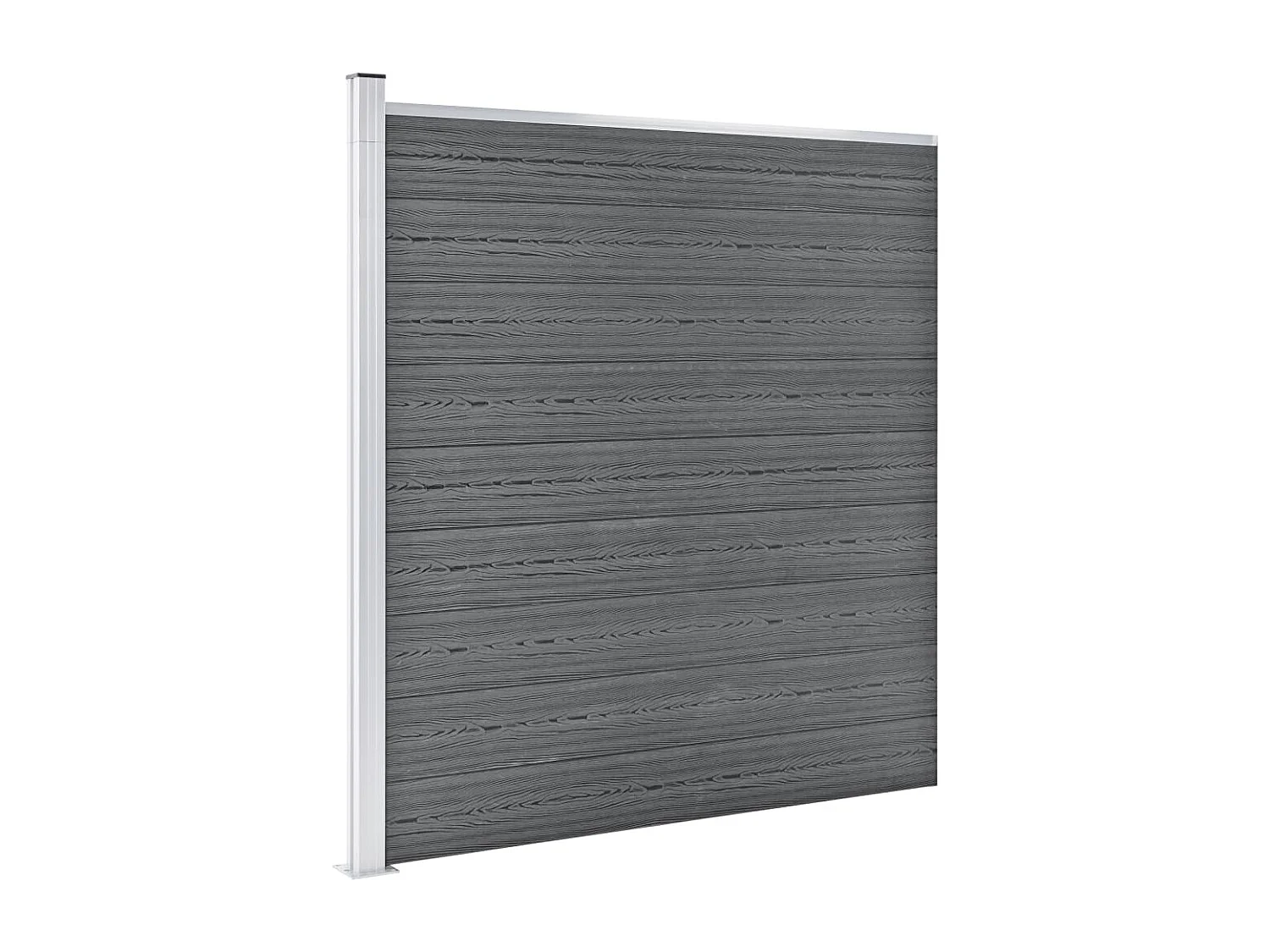 Ensemble de clôture WPC 6 Carré + 1 Incliné 1138x186 Gris