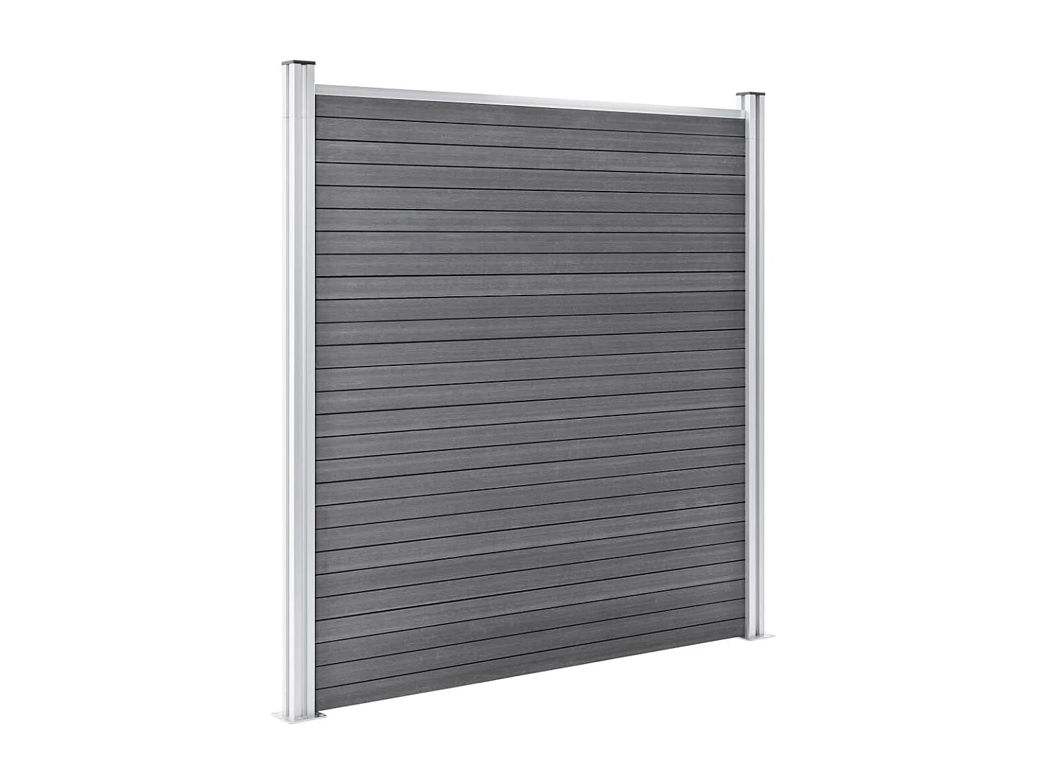 Ensemble de clôture WPC 6 Carré + 1 Incliné 1138x186 Gris