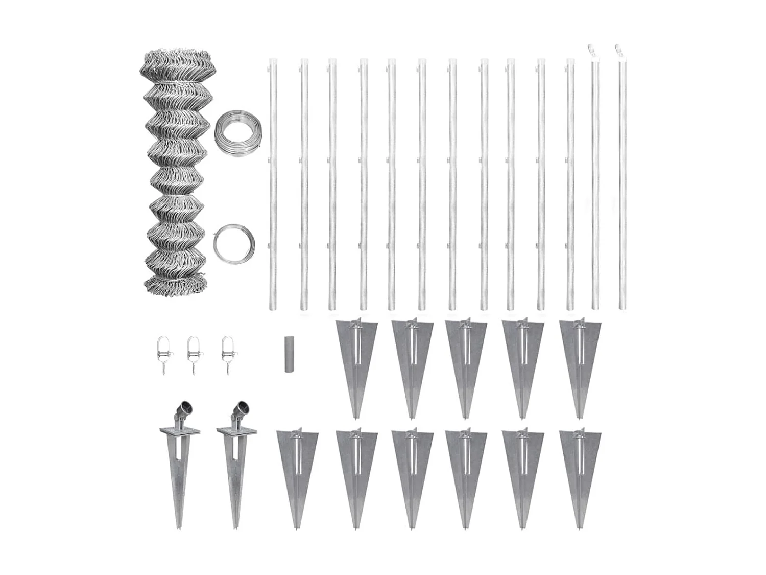 Clôture à mailles losangées et poteaux Acier galvanisé 25x1,5 m