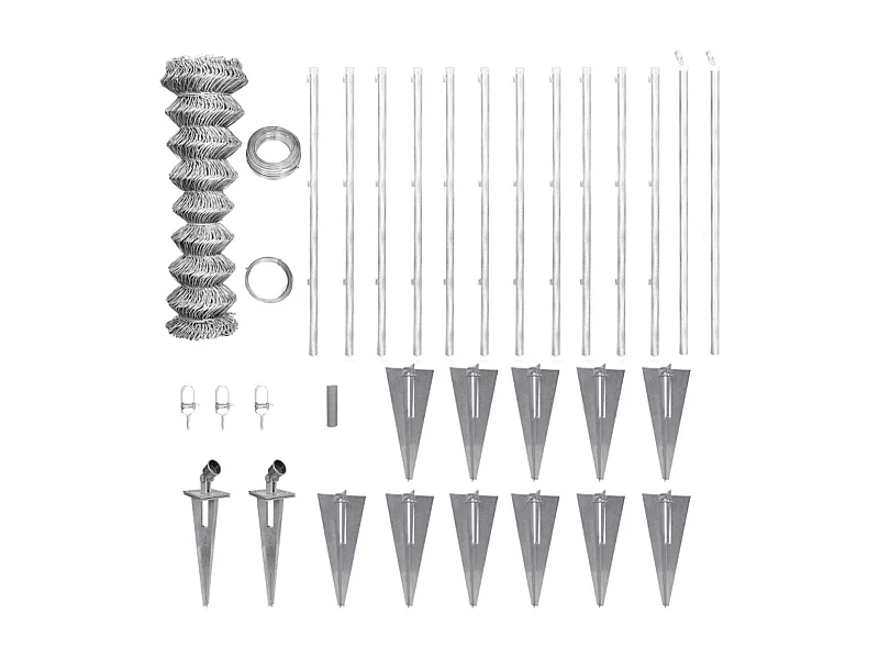 Clôture à mailles losangées et poteaux Acier galvanisé 25x1,5 m