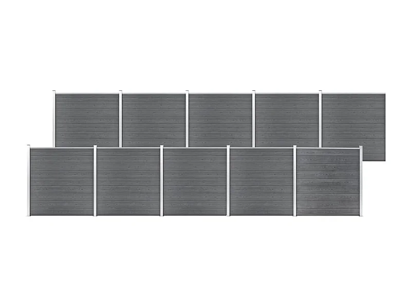 Clôture de jardin WPC 1737x186 Gris