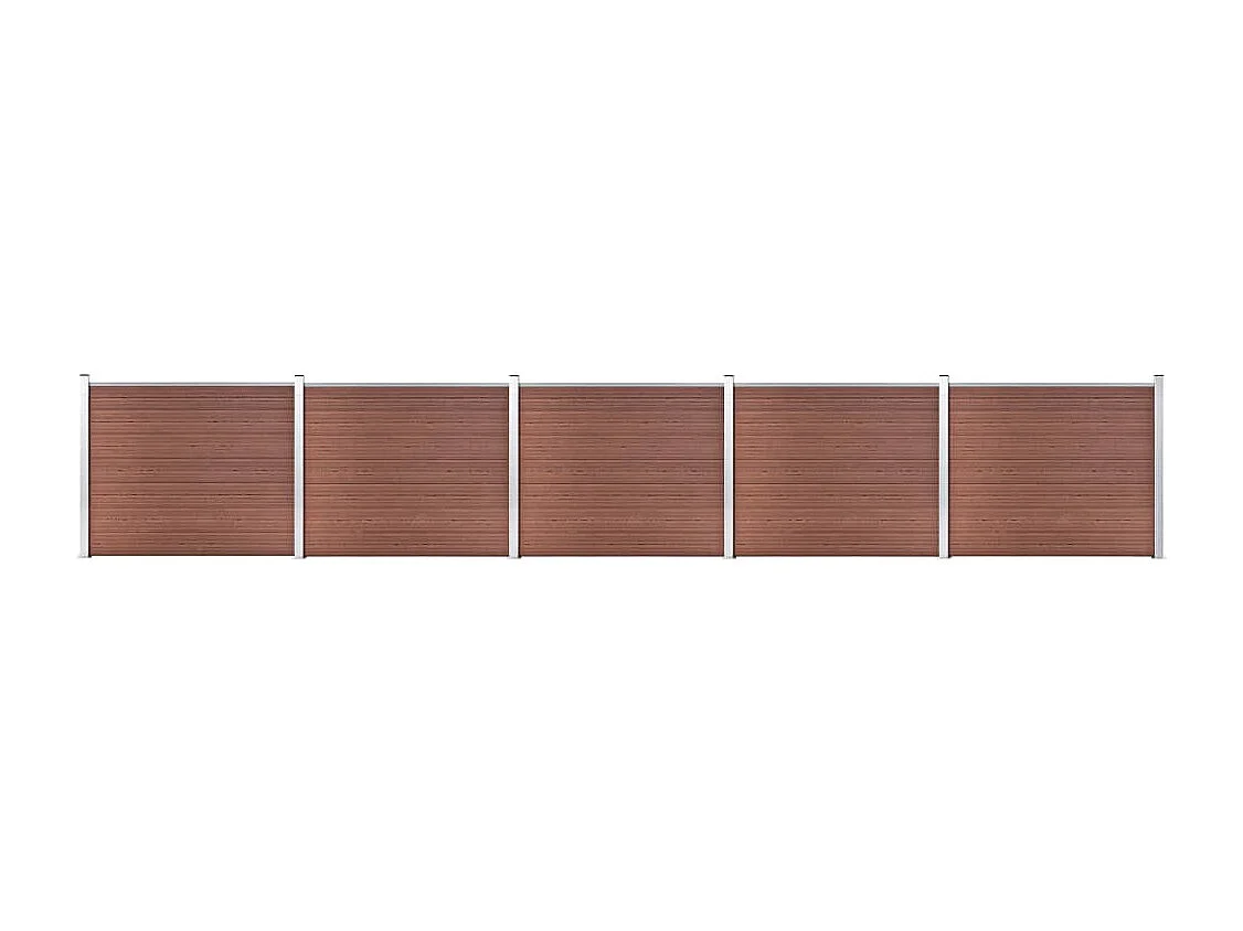 Ensemble de panneau de clôture WPC 872x146 Marron