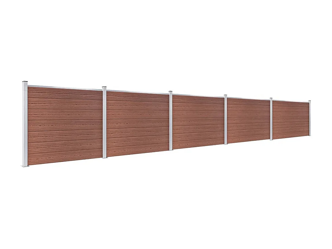 Ensemble de panneau de clôture WPC 872x146 Marron