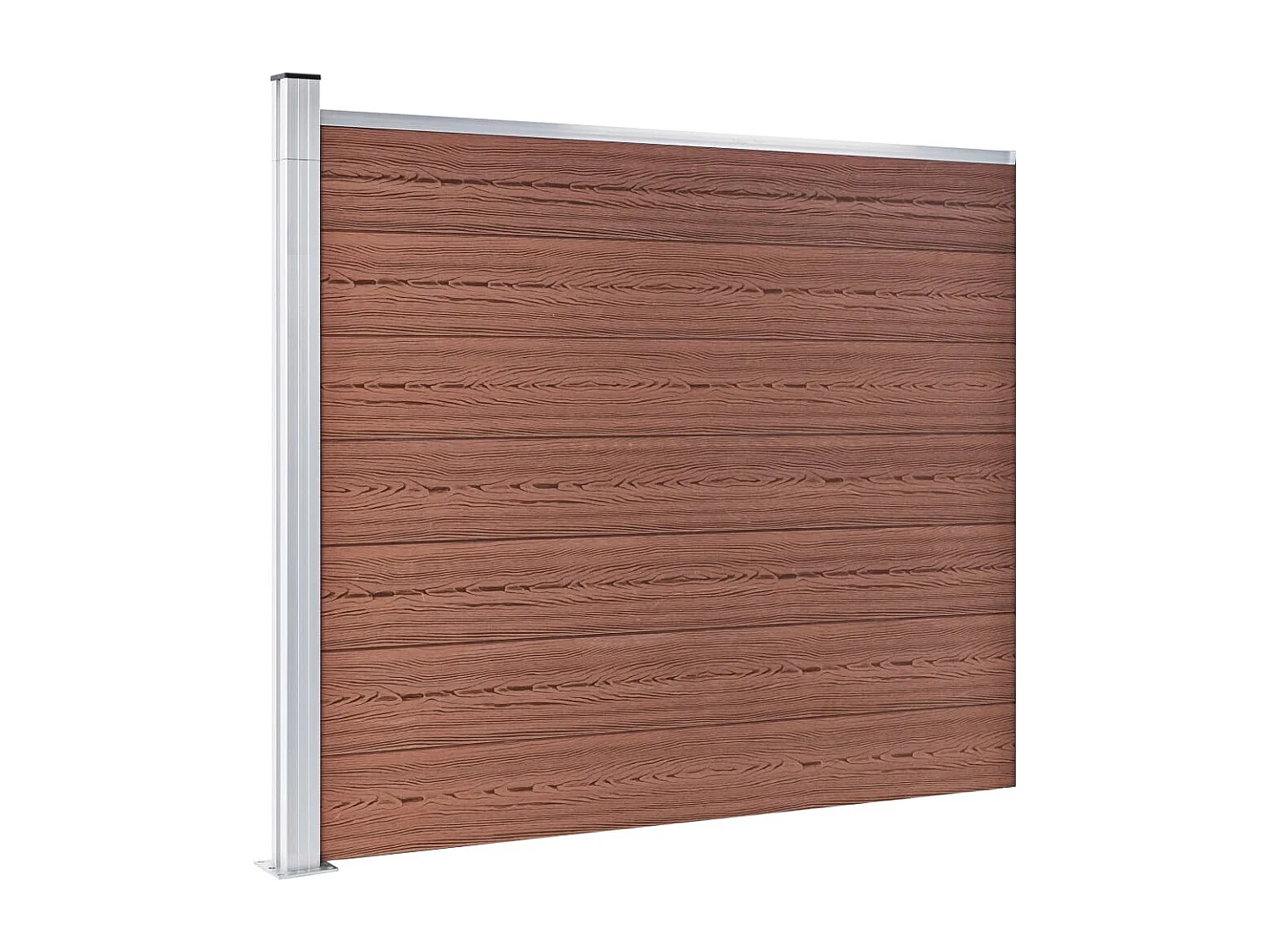 Ensemble de panneau de clôture WPC 872x146 Marron
