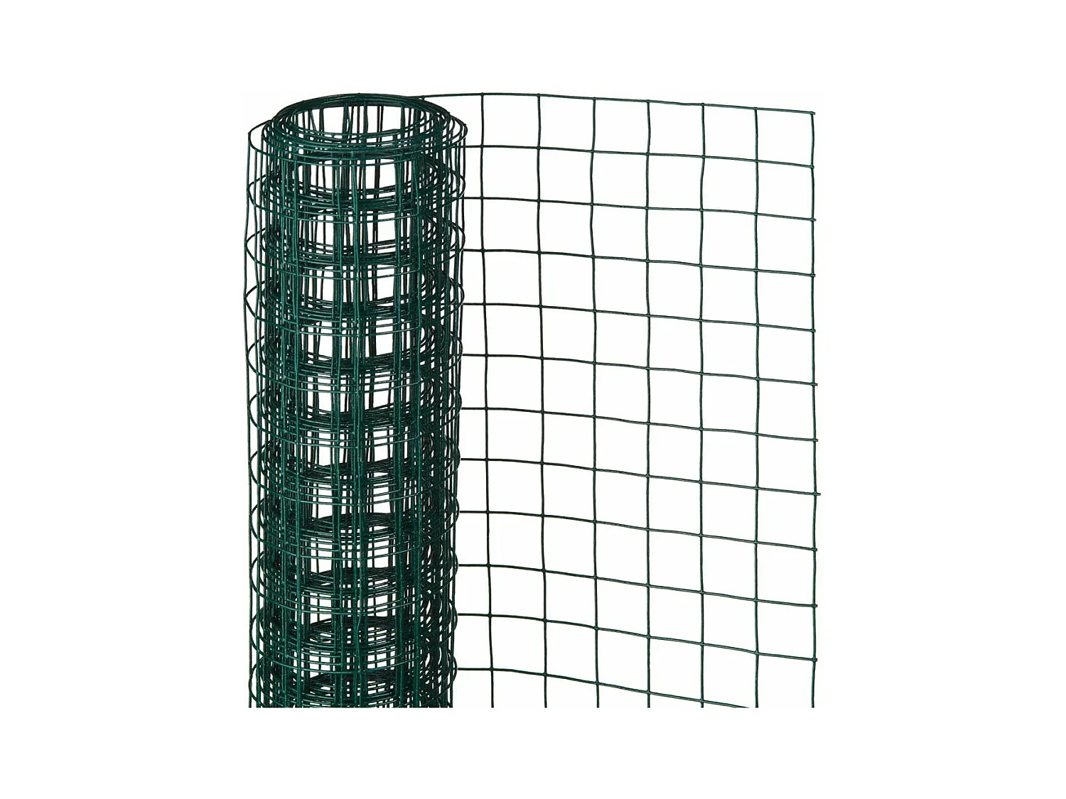 Gaas vierkant 1x5 m 25 mm kunststof gecoat staal groen