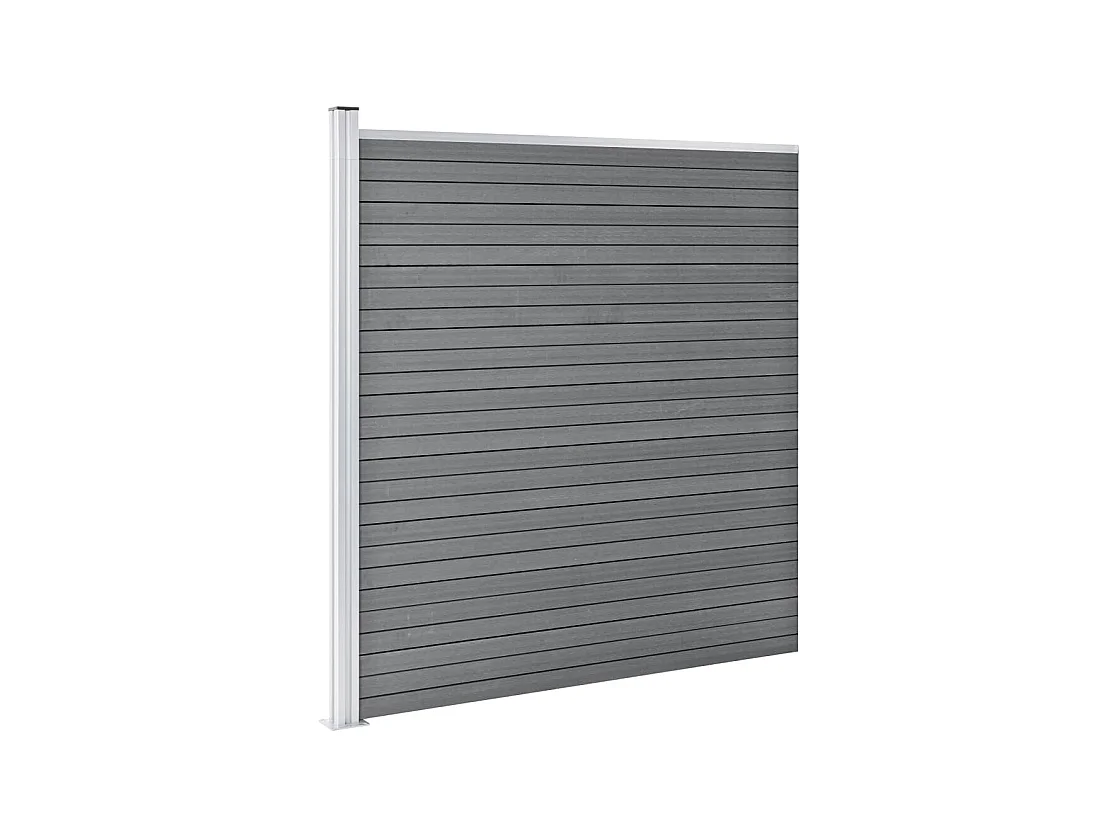 Ensemble de clôture WPC 5 Carré + 1 Incliné 965x186 Gris